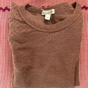 Siskin merino wool / silk pointelle leggings and long sleeve shirt size 3/4 Y